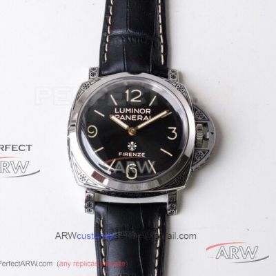 V9 Factory Panerai Luminor Firenze 1950 47mm P3000 Manual Winding Watch - PAM00972 Stainless Steel Case Black Strap 